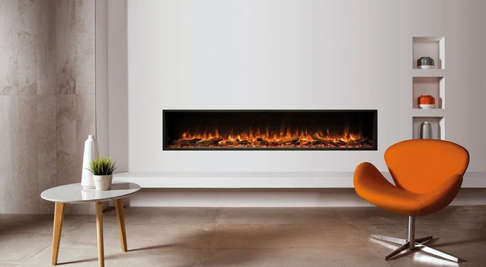 A Blank Canvas of Warmth: White Wall Mounted Fireplaces