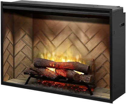 Dimplex Revillusion 42" Built-in Electric Firebox With Glass Pane and Plug Kit