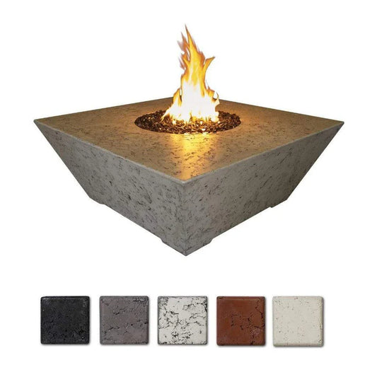 Athena Olympus 48" Square Concrete Gas Fire Pit Table 65,000 BTU