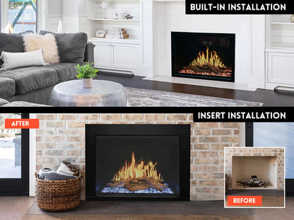 Modern Flames Orion 36" Traditional Virtual Built-in Electric Fireplace Insert 5,000 BTU