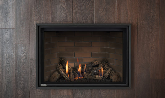 Montigo DelRay 34" Basic Single Sided Direct Vent Square Gas Fireplace 15,000 BTU