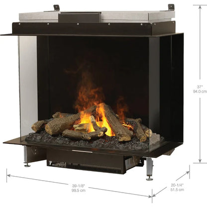 Faber e-MatriX 39" Three-Sided Bay View Built-in Electric Fireplace