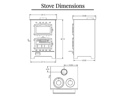 Buck Stove Homesteader 27" Wood Burning Cook Stove and Baking Oven 28,900 BTU