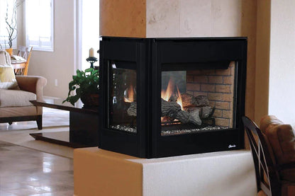 Napoleon Ascent 43" 3 Sided Multi-View Direct Vent Peninsula Gas Fireplace with Logs 30,000 BTU