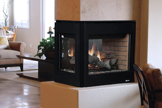 Napoleon Ascent 43" 3 Sided Multi-View Direct Vent Peninsula Gas Fireplace with Logs 30,000 BTU