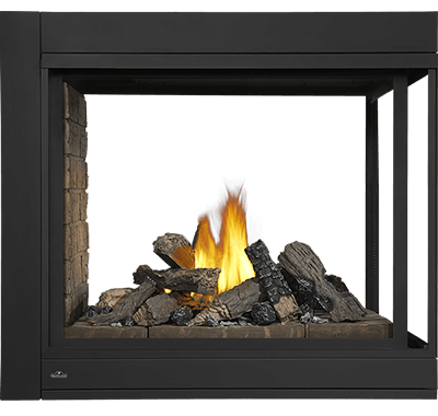 Napoleon Ascent 43" 3 Sided Multi-View Direct Vent Peninsula Gas Fireplace with Logs 30,000 BTU