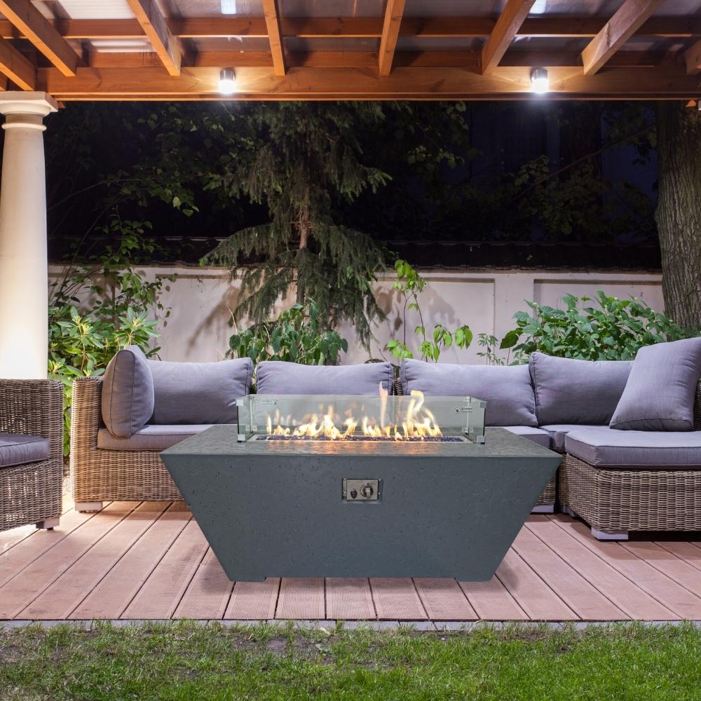 Athena Olympus 72" Rectangular Linear Gas Fire Pit Table 65,000 BTU